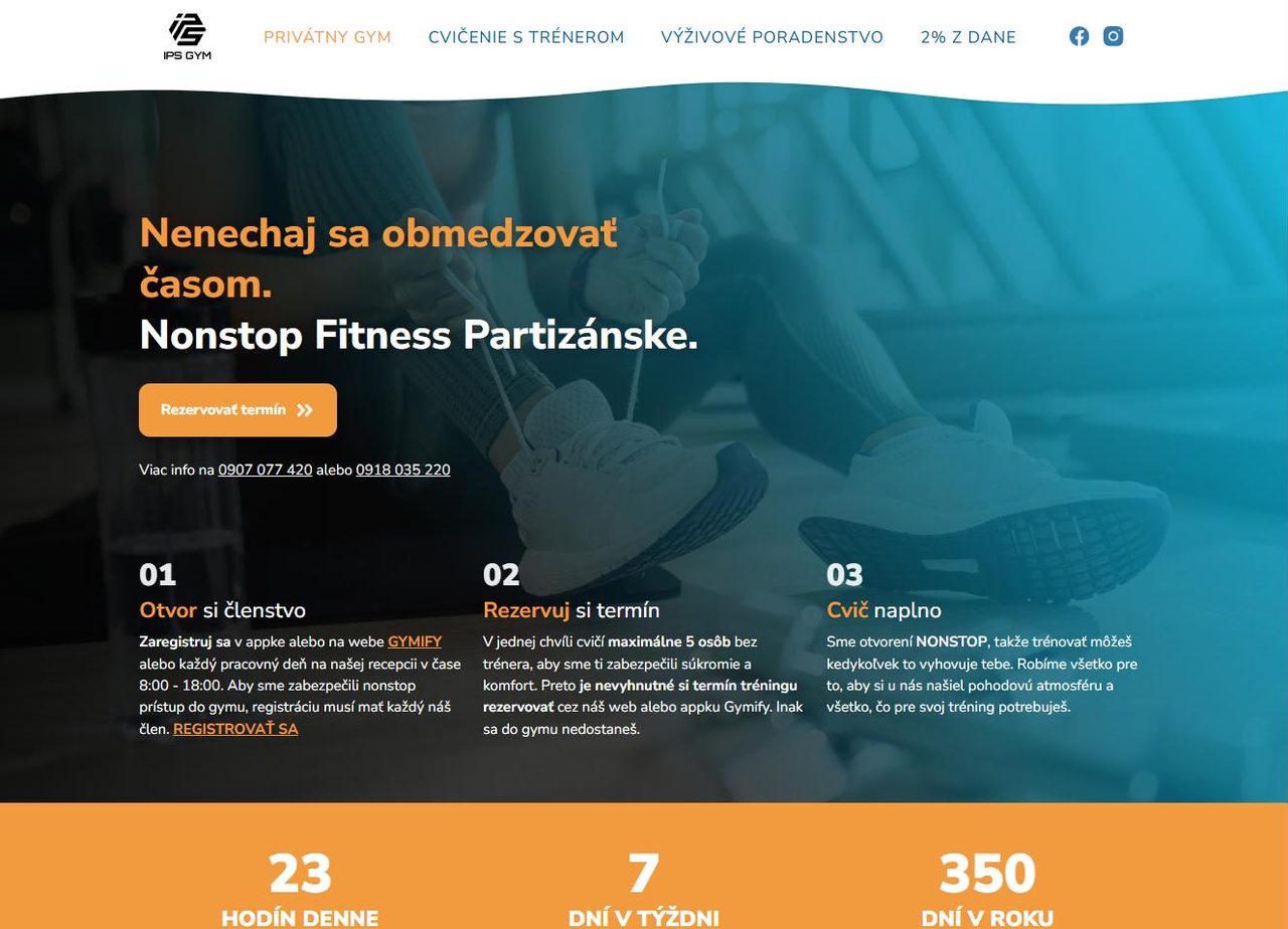 Úvodná stránka webu ips.sk